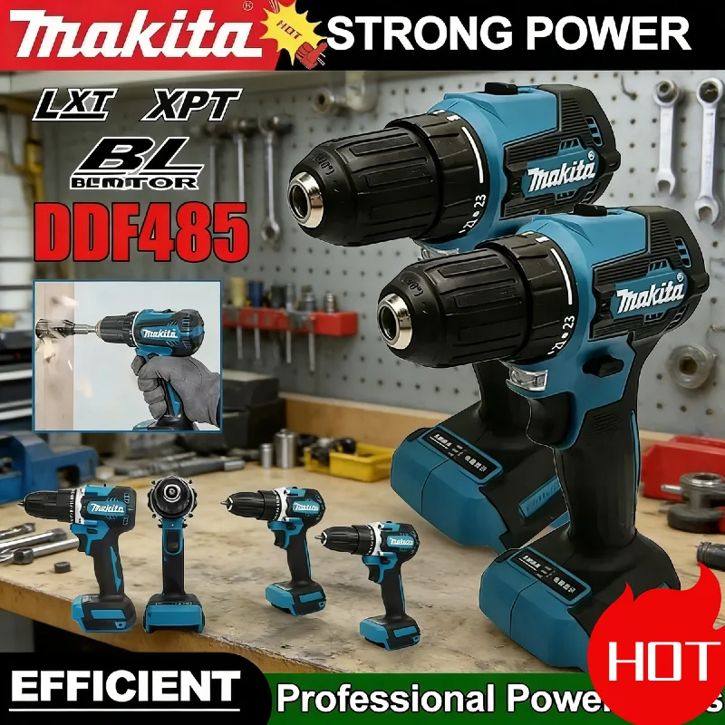 Makita DDF485 18V LXT Compact Cordless Drill Multi-Function Screwdriver Brushless Motor Rechargeable Power Driver
Makita DDF485 18V LXT Compact Cordless Drill Multi-Function Screwdriver Brushless Motor Rechargeable Power Driver