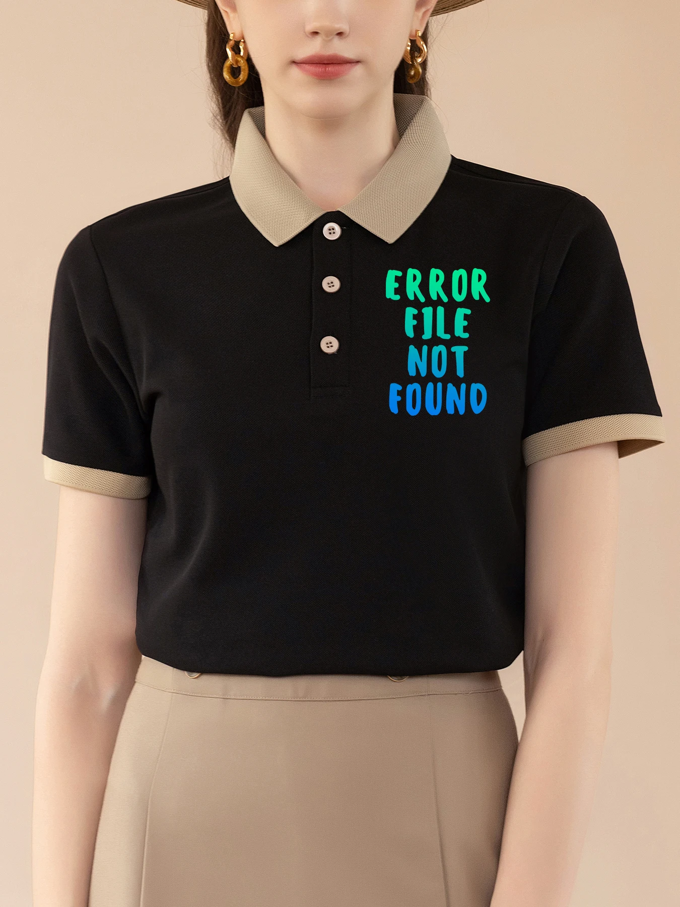 Gradient Blue Error File Not Found Word Pattern Women Y2K T Shirt Summer Contrast Polo Shirts Casual Lapel Female Streetwear
Gradient Blue Error File Not Found Word Pattern Women Y2K T Shirt Summer Contrast Polo Shirts Casual Lapel Female Streetwear