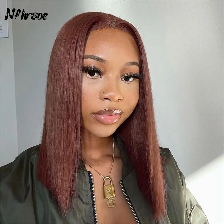 Brown Straight Short Bob 200 Density Transparent 13x4 Lace Frontal Wigs High Quality Brazilian Colored Human Hair Wig For Women
Brown Straight Short Bob 200 Density Transparent 13x4 Lace Frontal Wigs High Quality Brazilian Colored Human Hair Wig For Women