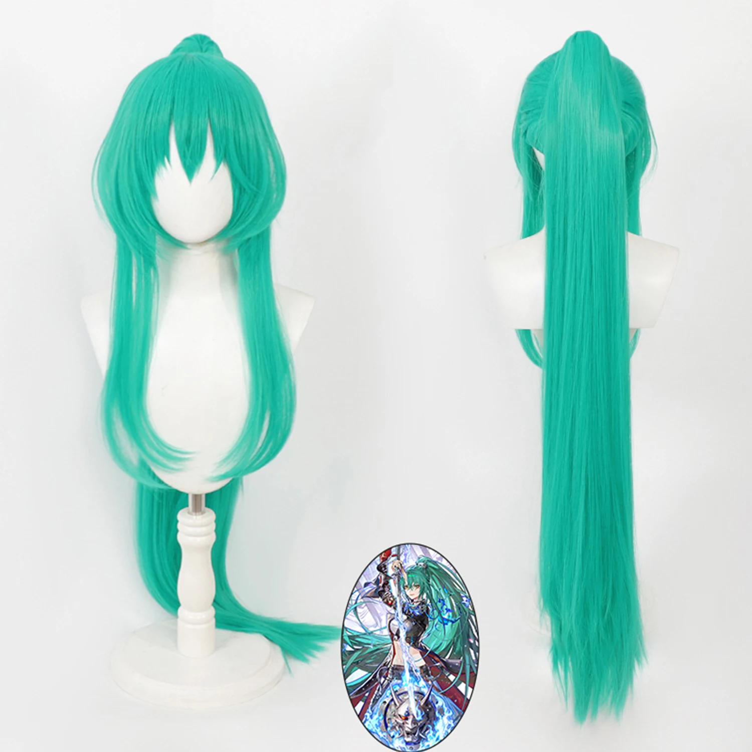 Arknights Hoshi Cosplay Wig Turquoise Green Long Straight Hair with Detachable Clip Ponytail Heat Resistant Synthetic Anime Wig
Arknights Hoshi Cosplay Wig Turquoise Green Long Straight Hair with Detachable Clip Ponytail Heat Resistant Synthetic Anime Wig