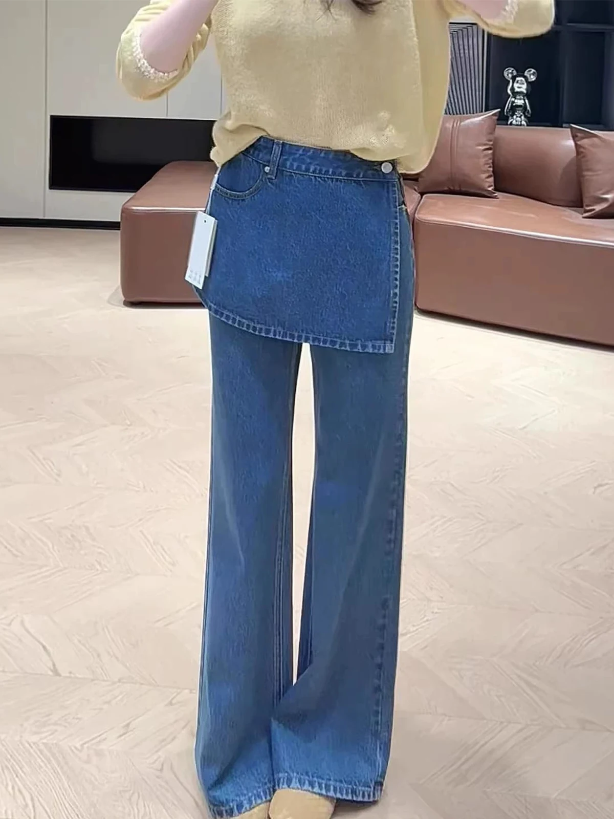 Retro Blue High Waist Wide Leg Jeans Women's Summer 2026 New Style Slimming Straight Cut Pants Casual Loose Fit Ladies Jeans
Retro Blue High Waist Wide Leg Jeans Women's Summer 2026 New Style Slimming Straight Cut Pants Casual Loose Fit Ladies Jeans