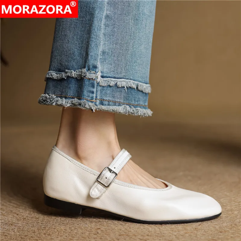 MORAZORA Ins Hot Genuine Leather Shoes Women Flats Buckle Strap Mary Janes Flat Shoes Spring Summer Ladies Dress Daily Shoes
MORAZORA Ins Hot Genuine Leather Shoes Women Flats Buckle Strap Mary Janes Flat Shoes Spring Summer Ladies Dress Daily Shoes