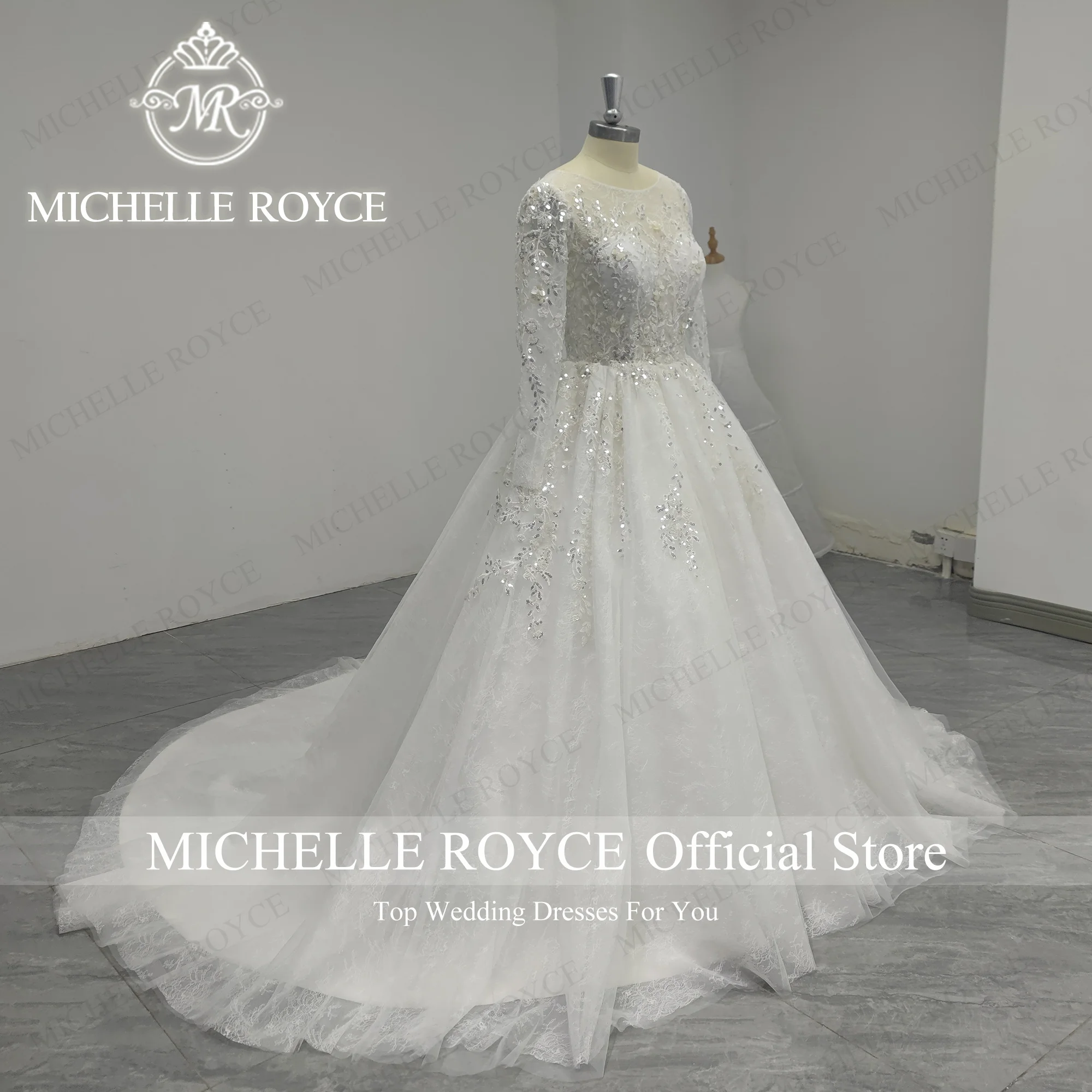 Michelle Royce New Arrival Wedding Dress 100%Real Photos SCOOP Beading Embroidery Illusion Wedding Gown Vestidos De Novia
Michelle Royce New Arrival Wedding Dress 100%Real Photos SCOOP Beading Embroidery Illusion Wedding Gown Vestidos De Novia