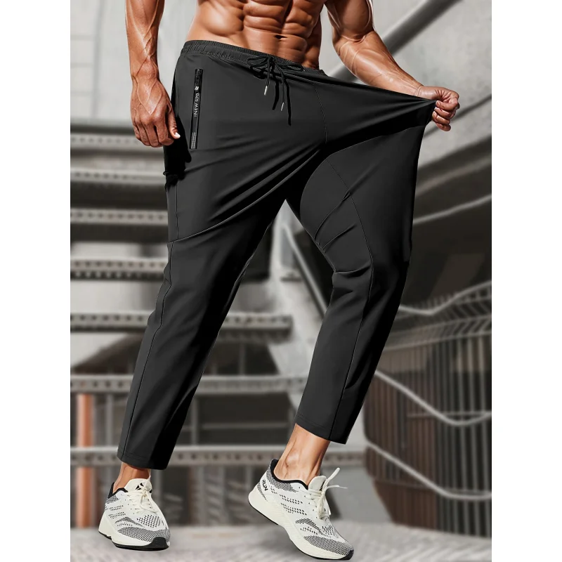 Men's Ice Silk High Elastic Breathable Trousers With Drawstring Zipper Pockets Casual Sports Trousers Gym Sportswear Gift Man
Men's Ice Silk High Elastic Breathable Trousers With Drawstring Zipper Pockets Casual Sports Trousers Gym Sportswear Gift Man