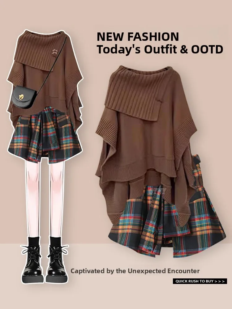 Irregular Knitted Sweater Women's High Waist American Retro Style Casual Versatile Skirt Set Autumn 2024 Fashion Ensemble
Irregular Knitted Sweater Women's High Waist American Retro Style Casual Versatile Skirt Set Autumn 2024 Fashion Ensemble