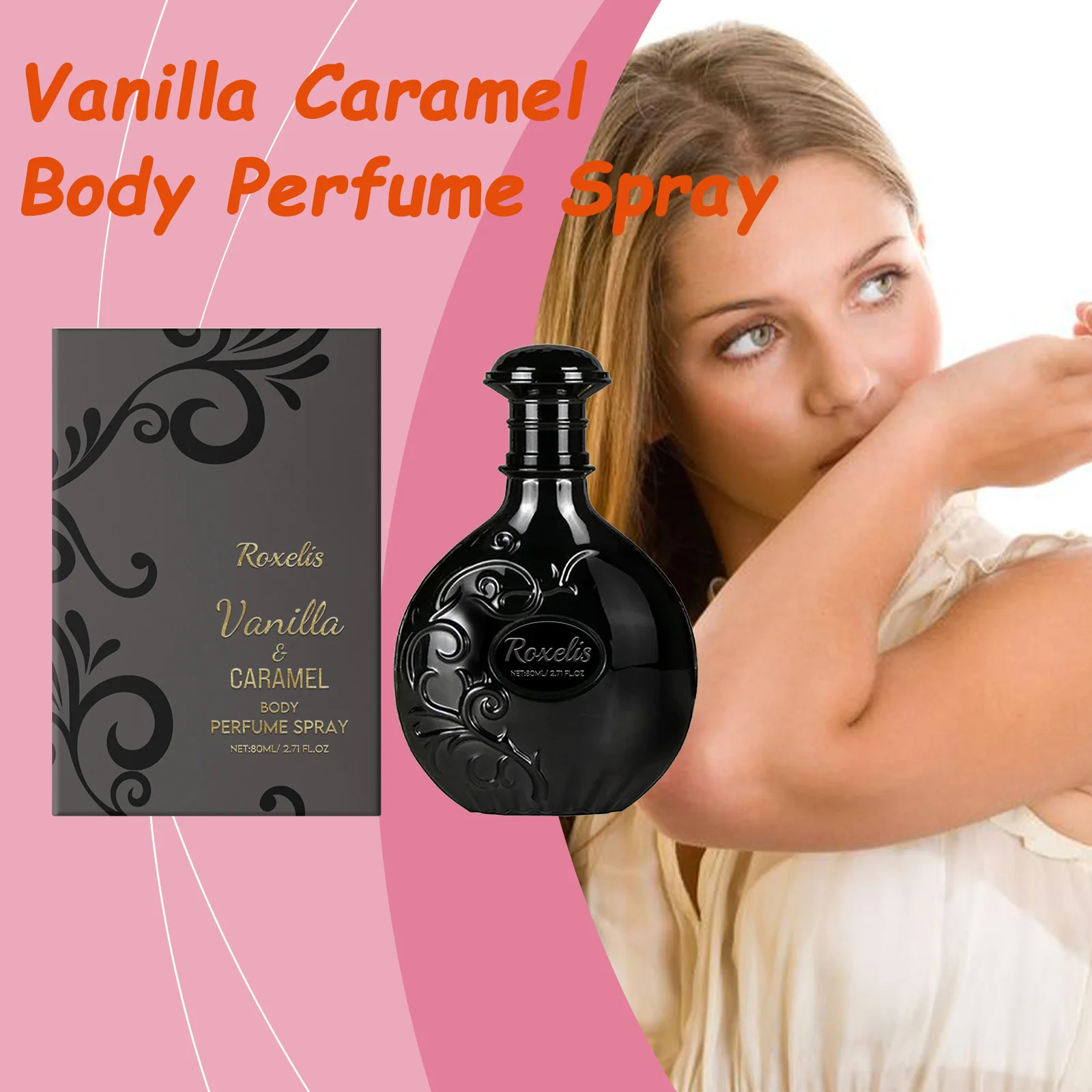 Vanilla Caramel Body Perfume Spray Luxurious Elegant Fragrance Lasting Scent Pheromone Refresh Deodorant Dating Flirting Perfume
Vanilla Caramel Body Perfume Spray Luxurious Elegant Fragrance Lasting Scent Pheromone Refresh Deodorant Dating Flirting Perfume