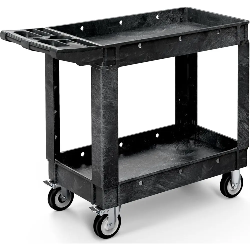 Extra Heavy-Duty Plastic Rolling Work Cart, 550 lbs Capacity, 40x17 Inch, 2 Shelves, Ideal for Warehouse, Garage, School, and Of
Extra Heavy-Duty Plastic Rolling Work Cart, 550 lbs Capacity, 40x17 Inch, 2 Shelves, Ideal for Warehouse, Garage, School, and Of