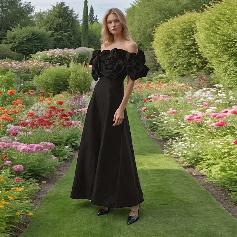 French long dress fashionable one-word collar flower splicing high-end dress fashionable simple luxury temperament elegant high-
French long dress fashionable one-word collar flower splicing high-end dress fashionable simple luxury temperament elegant high-
