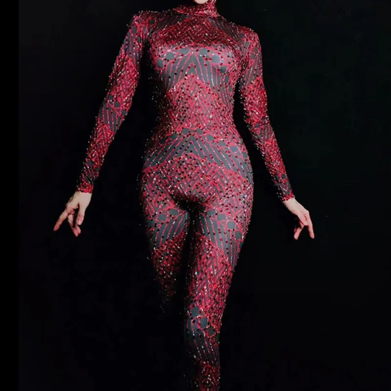 Sparkly Rhinestones Printing Tight Jumpsuit Women Birthday Prom Evening Celebrate Outfits Bar Concert Singer Performance Costume
Sparkly Rhinestones Printing Tight Jumpsuit Women Birthday Prom Evening Celebrate Outfits Bar Concert Singer Performance Costume