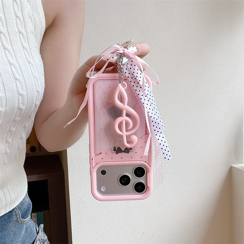 Pink Treble Clef Ribbon Phone Case With Chain Cute Bow 3D Clear Cover For iPhone 15 16 17 Pro Max Girls Fashion Protective Case
Pink Treble Clef Ribbon Phone Case With Chain Cute Bow 3D Clear Cover For iPhone 15 16 17 Pro Max Girls Fashion Protective Case