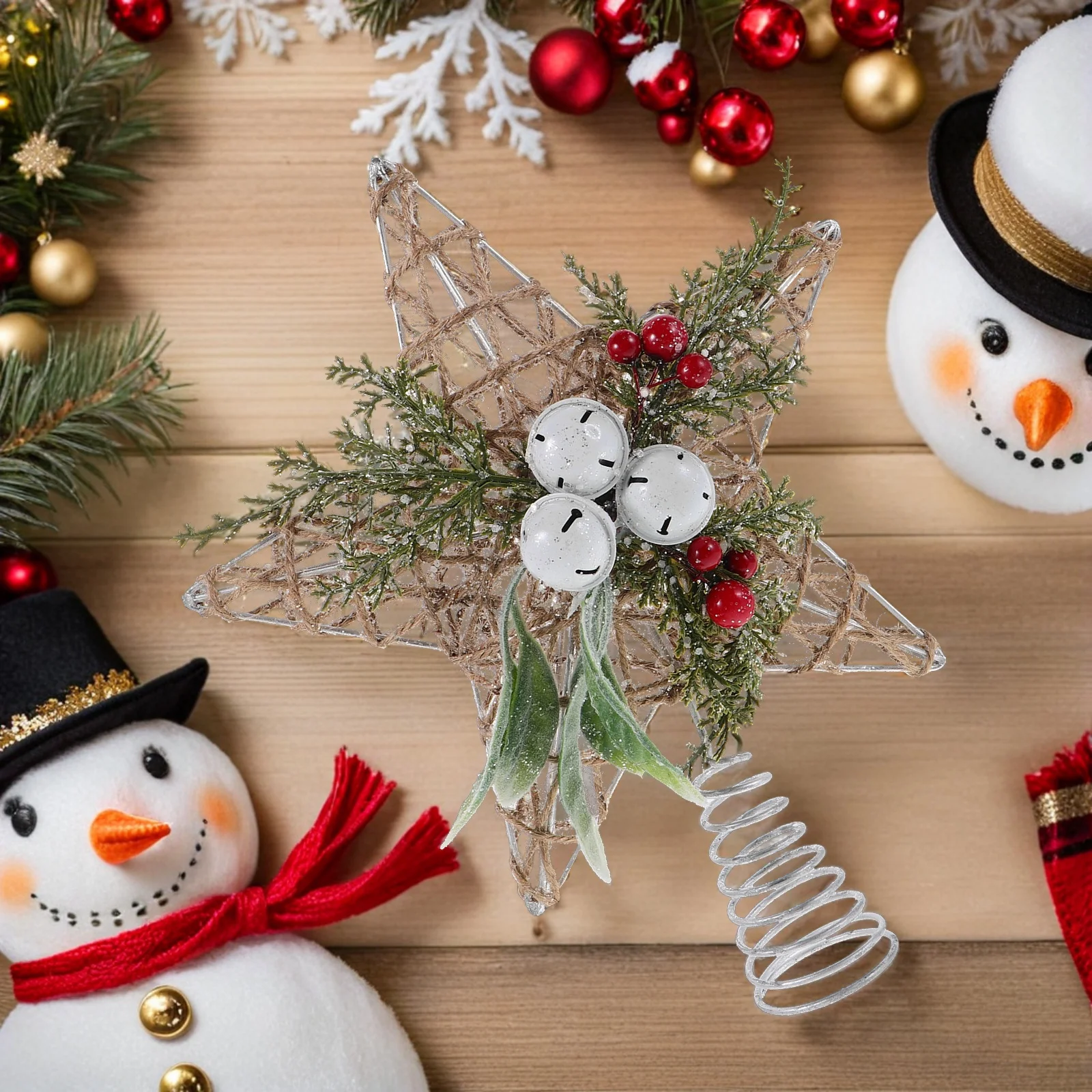 Star Tree Topper Christmas Rustic Jute Rope Bell Bell Accented Stable Base Indoor Holiday Xmas Tree Decoration Ornament
Star Tree Topper Christmas Rustic Jute Rope Bell Bell Accented Stable Base Indoor Holiday Xmas Tree Decoration Ornament