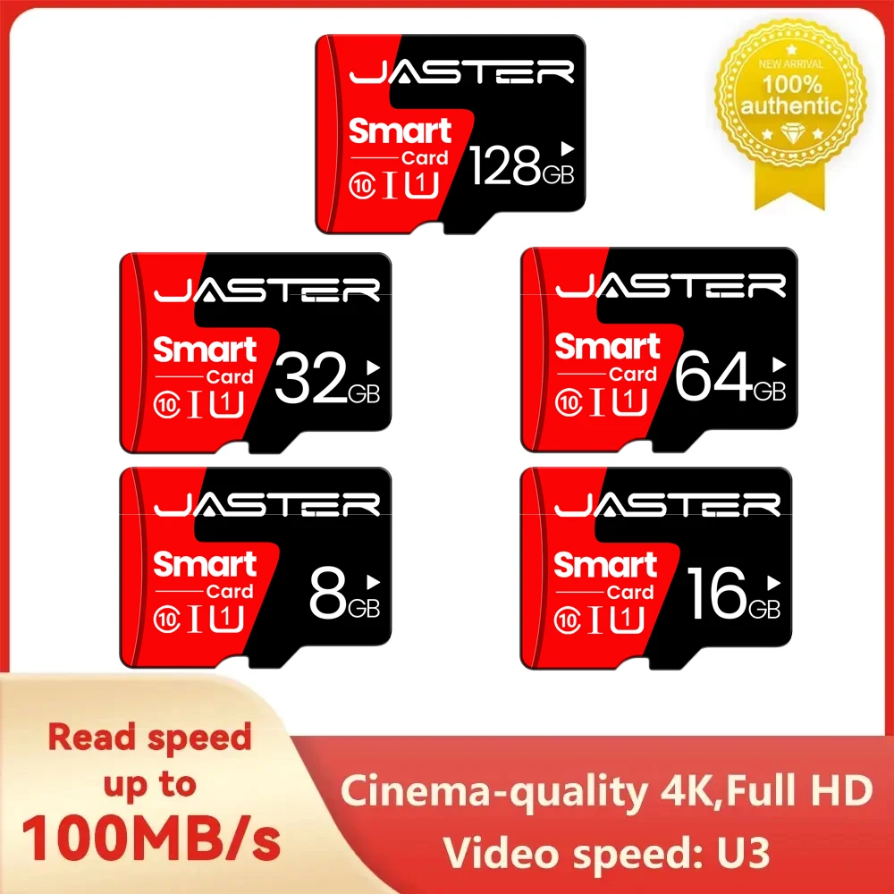 JASTER Memory Card 128GB 64GB 32GB 16GB 8GB U3 V10 4K Full HD Micro TF Mini SD Card TF Memory Flash Card for Phone/Computer
JASTER Memory Card 128GB 64GB 32GB 16GB 8GB U3 V10 4K Full HD Micro TF Mini SD Card TF Memory Flash Card for Phone/Computer