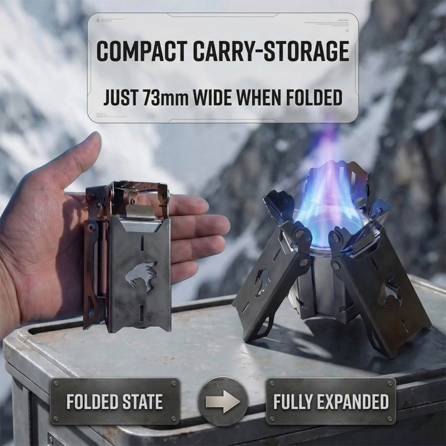 Mecha Style Tactical Alcohol Stove 260g Lightweight Portable Camping Stove 11Min Boil Outdoor Cooking Burner for Hiking Backpack
Mecha Style Tactical Alcohol Stove 260g Lightweight Portable Camping Stove 11Min Boil Outdoor Cooking Burner for Hiking Backpack