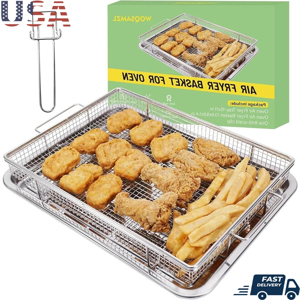Heavy Duty Stainless Steel Air Fryer Basket Set Non-Stick Dishwasher Safe Durable Cooking Accessories Even Heat Distribution
Heavy Duty Stainless Steel Air Fryer Basket Set Non-Stick Dishwasher Safe Durable Cooking Accessories Even Heat Distribution
