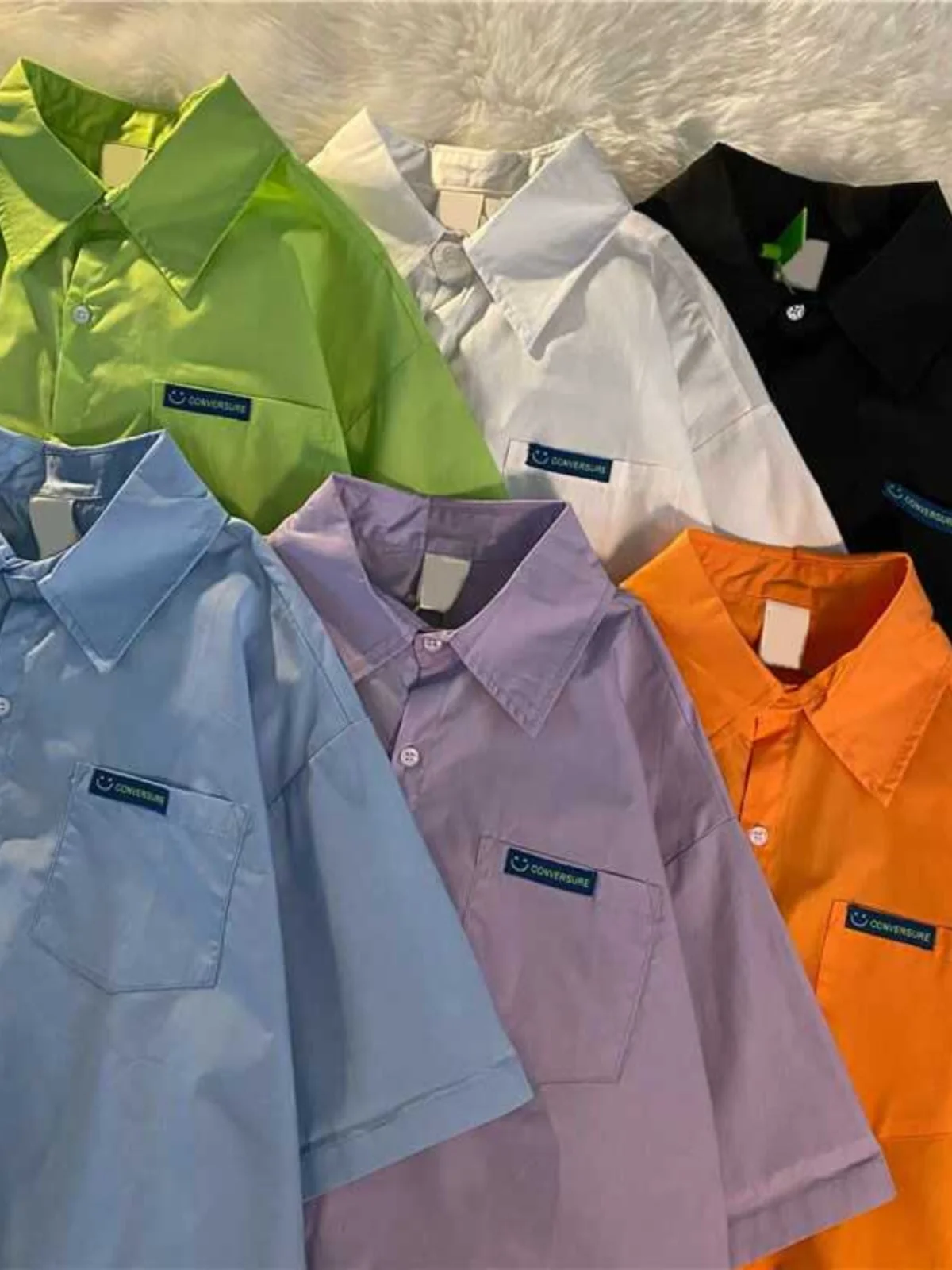 Loose Fit Neck Shirt Pure Color Short Sleeve Women's Style Korean Sweet School Uniform Casual Top Purple Lazy Style
Loose Fit Neck Shirt Pure Color Short Sleeve Women's Style Korean Sweet School Uniform Casual Top Purple Lazy Style