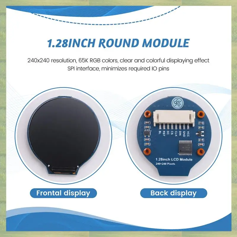 N15R-1,28-дюймовый круглый модуль ЖК-дисплея, 65 тыс. цветов RGB, разрешение 240X240 с интерфейсом SPI, встроенный драйвер GC9A01
N15R-1,28-дюймовый круглый модуль ЖК-дисплея, 65 тыс. цветов RGB, разрешение 240X240 с интерфейсом SPI, встроенный драйвер GC9A01
