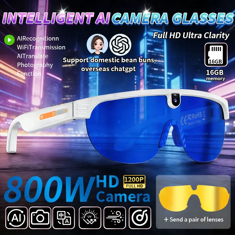 4K Polarized Sunglasses AI Smart HD 800W Camera Bluetooth Call Translation For Square Oversized Anti Glare UV400 Driver Goggles
4K Polarized Sunglasses AI Smart HD 800W Camera Bluetooth Call Translation For Square Oversized Anti Glare UV400 Driver Goggles