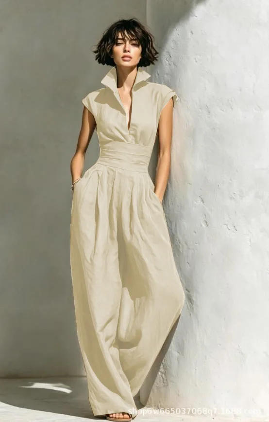 2026 New Fashionable And Elegant Waist Hugging Solid Color Design Women's Jumpsuit
2026 New Fashionable And Elegant Waist Hugging Solid Color Design Women's Jumpsuit