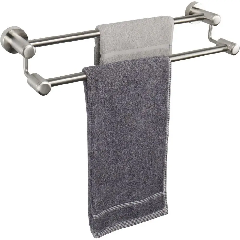 Wall-Mounted Double Towel Bar, Heavy-Duty Stainless Steel, Brushed Nickel, 16 Length
Wall-Mounted Double Towel Bar, Heavy-Duty Stainless Steel, Brushed Nickel, 16 Length