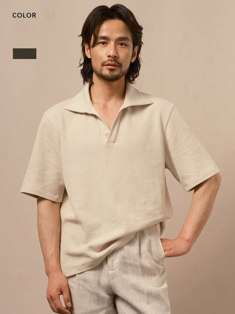 Cultum Men's Knitted irt Lightweight Breathable Casual Loose ort Sve Pure Color Summer Faion Busin Gentleman
Cultum Men's Knitted irt Lightweight Breathable Casual Loose ort Sve Pure Color Summer Faion Busin Gentleman