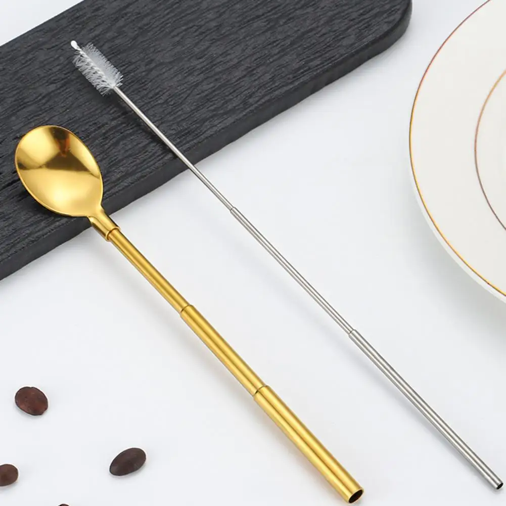 Stainless Steel Utensil Telescopic Stainless Steel Straw Spoon with Retractable Design Easy-to-clean Brush for Eco-friendly
Stainless Steel Utensil Telescopic Stainless Steel Straw Spoon with Retractable Design Easy-to-clean Brush for Eco-friendly
