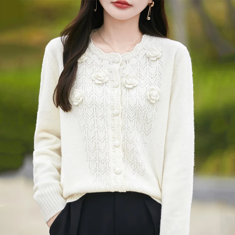 Fashion O-neck 100% Australian wool sweater women's knitted cardigan full sleeve short jacket new women's hollow wool sweater
Fashion O-neck 100% Australian wool sweater women's knitted cardigan full sleeve short jacket new women's hollow wool sweater