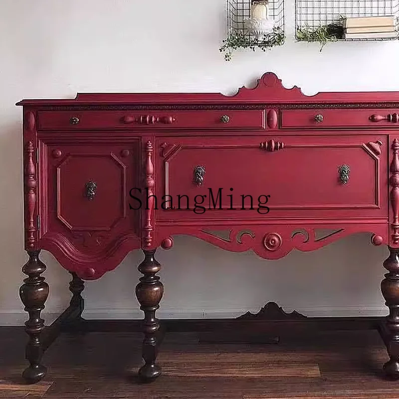CL Solid Wood Vintage Entryway Cabinet Entrance Hall Cabinet Classical Carved Decorative Sideboard
CL Solid Wood Vintage Entryway Cabinet Entrance Hall Cabinet Classical Carved Decorative Sideboard