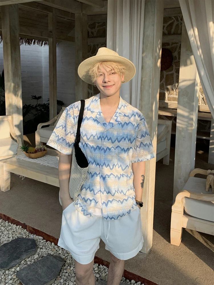 Hawaii Sle ort Sve Casual irt Men Women Loose Hollow out Cool Feeling Beach Vaion Casual Versatile irt
Hawaii Sle ort Sve Casual irt Men Women Loose Hollow out Cool Feeling Beach Vaion Casual Versatile irt