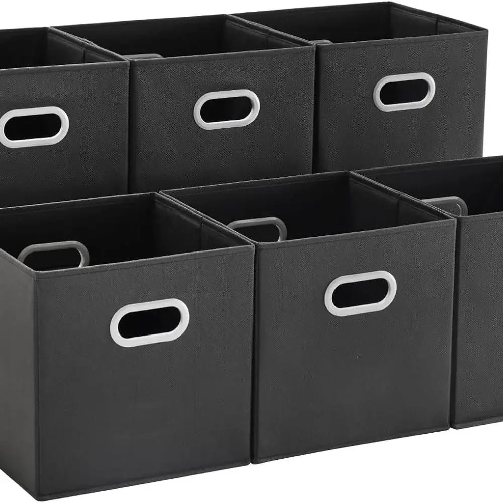 Fabric Storage Bins Cubes Baskets Containers with Dual Plastic Handles for Home Closet Bedroom Drawers Organizers (Black)
Fabric Storage Bins Cubes Baskets Containers with Dual Plastic Handles for Home Closet Bedroom Drawers Organizers (Black)