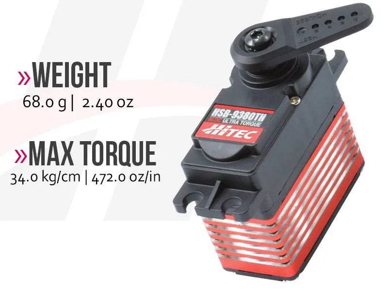Hitec Standard HSB-9380TH Digital-Servo Ultra Torque, Brushless, Titanium Gear Servo Programmable 12-Bit PWM 5-9V HV 25T 34KG
Hitec Standard HSB-9380TH Digital-Servo Ultra Torque, Brushless, Titanium Gear Servo Programmable 12-Bit PWM 5-9V HV 25T 34KG