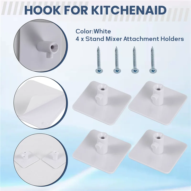 AC23-Stand Mixer Attachment Holders 4 Pack Storage Organizer , Kitchen Mixer Accessories For Store Whisks, With Screws
AC23-Stand Mixer Attachment Holders 4 Pack Storage Organizer , Kitchen Mixer Accessories For Store Whisks, With Screws