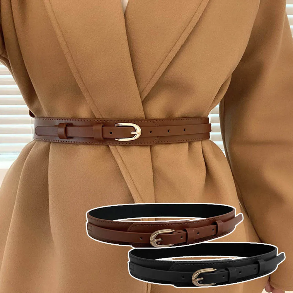 Metal Buckle Waist Belt Retro PU Leather Skinny Waist Straps Coffee Dress Coat Decorative Waistband Women Female Dress Coat
Metal Buckle Waist Belt Retro PU Leather Skinny Waist Straps Coffee Dress Coat Decorative Waistband Women Female Dress Coat