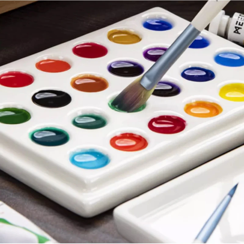 24-слотовая пластиковая палитра акварельных красок, стоматологическая лабораторная керамическая палитра с крышкой, фарфоровая увлажняющая пластина для смешивания полива
24-слотовая пластиковая палитра акварельных красок, стоматологическая лабораторная керамическая палитра с крышкой, фарфоровая увлажняющая пластина для смешивания полива