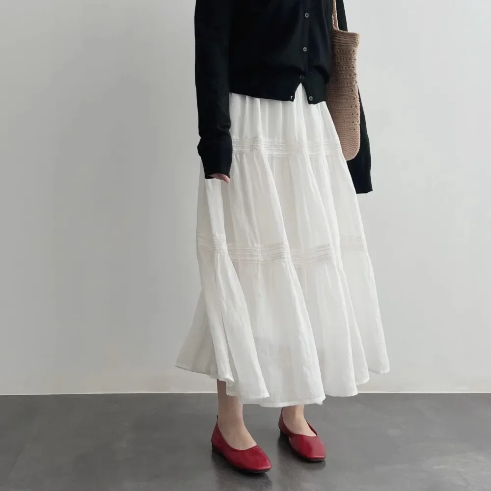 Pop Medium-Length Slimming A- Line Cake Skirt Summer Flax Seed Lace Splicing Casual Women's Fashion Elastic Waist Hollow Skirts
Pop Medium-Length Slimming A- Line Cake Skirt Summer Flax Seed Lace Splicing Casual Women's Fashion Elastic Waist Hollow Skirts