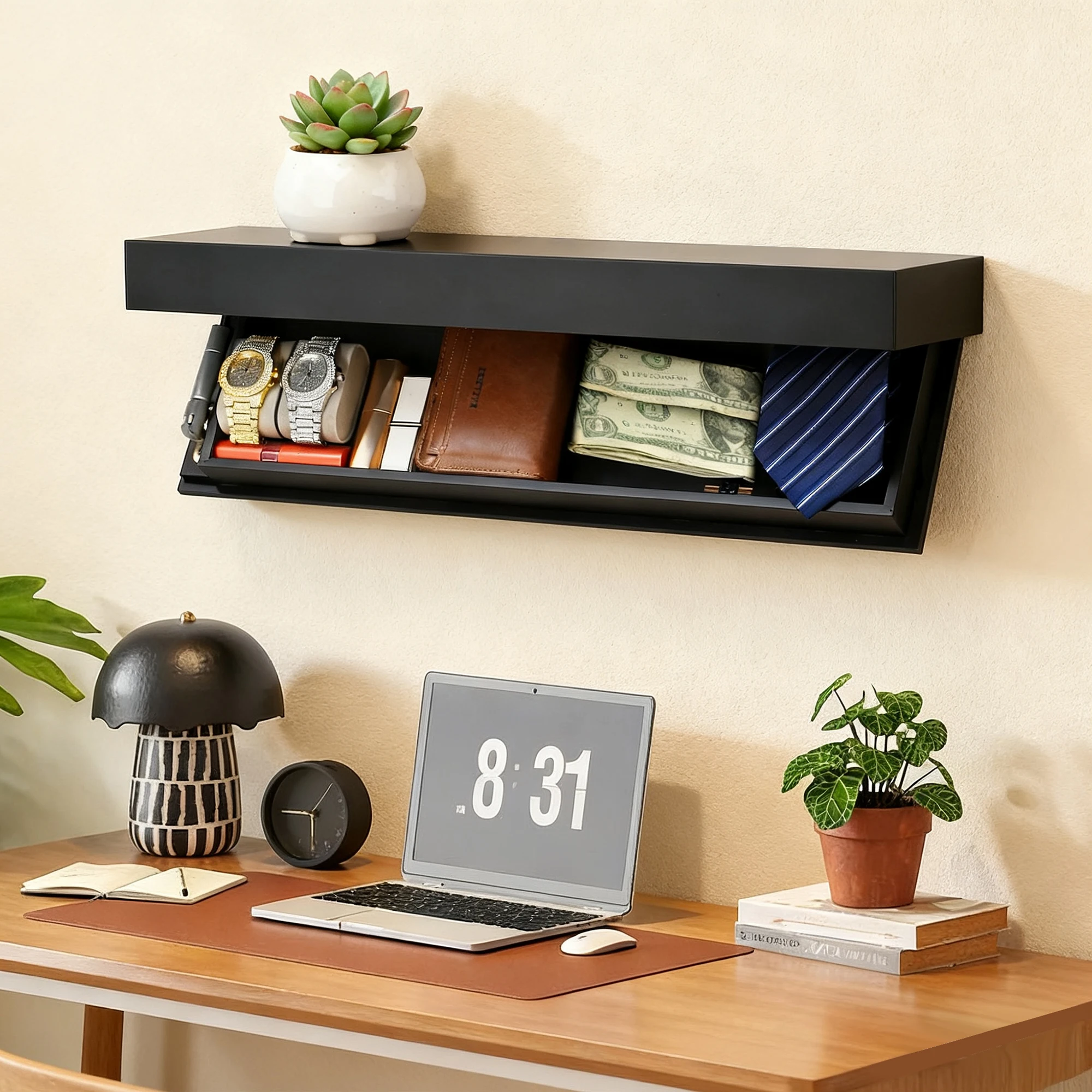 Solid Color Designer Shelf With Secret Compartment Concealed Floating Shelf Wall-Mounted Storage Solution Hidden Furniture
Solid Color Designer Shelf With Secret Compartment Concealed Floating Shelf Wall-Mounted Storage Solution Hidden Furniture
