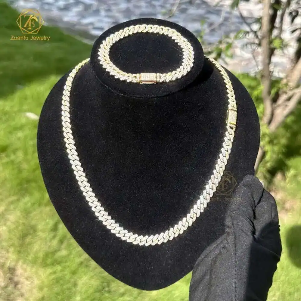 Men 925 Silver Yellow Gold Plated Cuban Chain and Bracelet Set 8mm Width 8 Inches 20 Inches Moissanite Diamond Cuban Link Chain
Men 925 Silver Yellow Gold Plated Cuban Chain and Bracelet Set 8mm Width 8 Inches 20 Inches Moissanite Diamond Cuban Link Chain