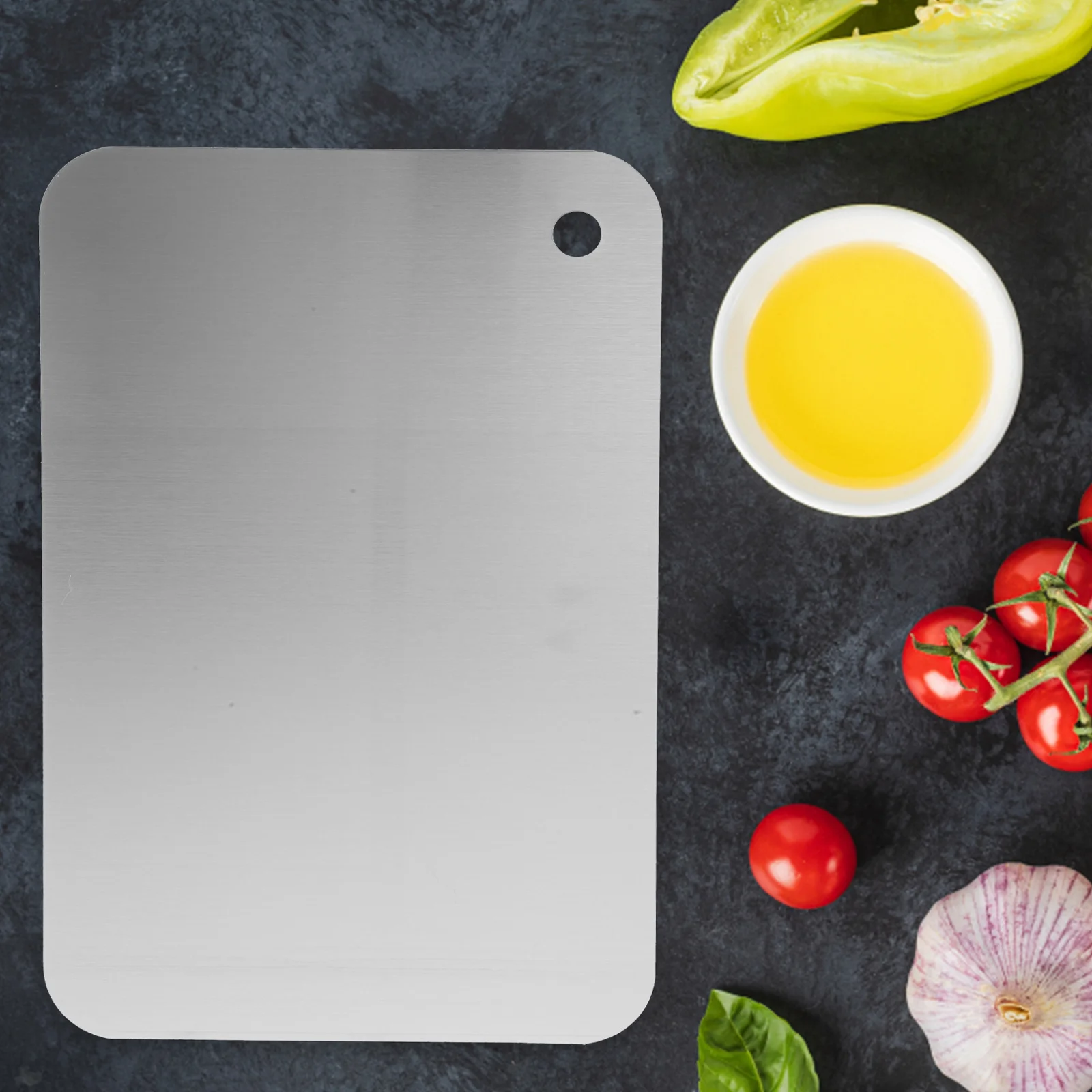 Stainless Steel Cutting 30x20cm Square Double Sided Kitchen Chopping Board Rust Resistant Dishwasher Safe Non Slip for Fruit
Stainless Steel Cutting 30x20cm Square Double Sided Kitchen Chopping Board Rust Resistant Dishwasher Safe Non Slip for Fruit