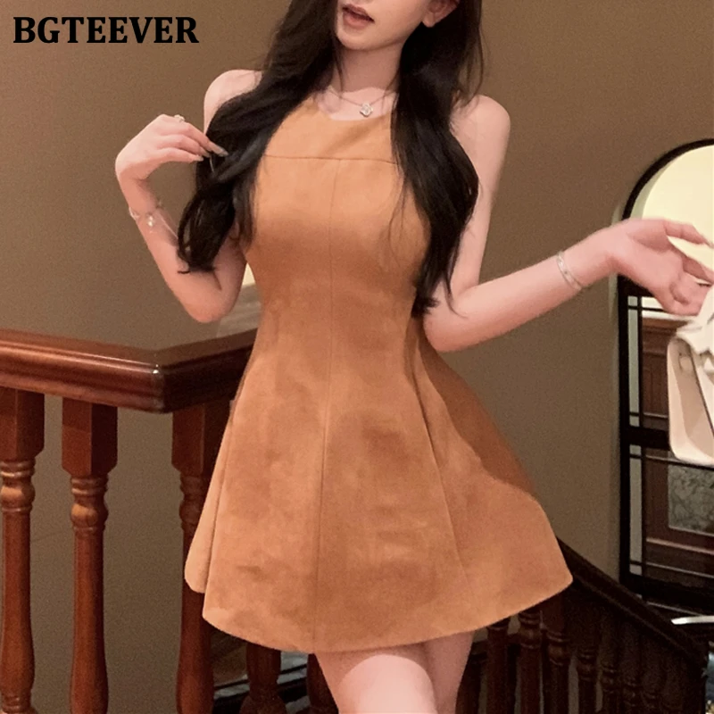 BGTEEVER Elegant O-neck Sleeveless Female Mini Dress Vintage Slim Waist Women Solid Vest Dress Spring Summer Women A-line Dress
BGTEEVER Elegant O-neck Sleeveless Female Mini Dress Vintage Slim Waist Women Solid Vest Dress Spring Summer Women A-line Dress
