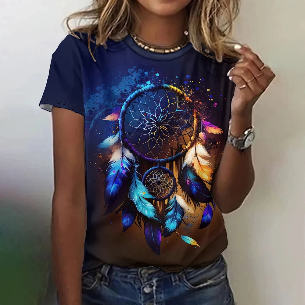 3D Dreamcatcher Pattern Tees Summer Vintage Women's T-shirts Casual Short Sleeve Tops Pullover Loose Harajuku Women Clothing
3D Dreamcatcher Pattern Tees Summer Vintage Women's T-shirts Casual Short Sleeve Tops Pullover Loose Harajuku Women Clothing