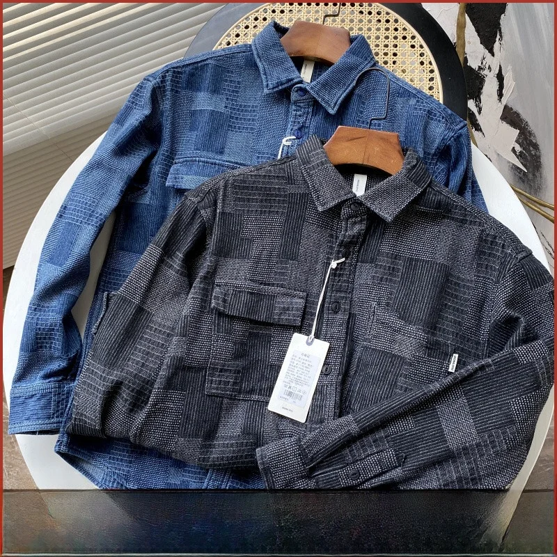 Loose Fit Men's Long Sve Cotton irt Waed out Color Blo Casual Sle Autumn New Arrival Stand Edition Youth Faion
Loose Fit Men's Long Sve Cotton irt Waed out Color Blo Casual Sle Autumn New Arrival Stand Edition Youth Faion