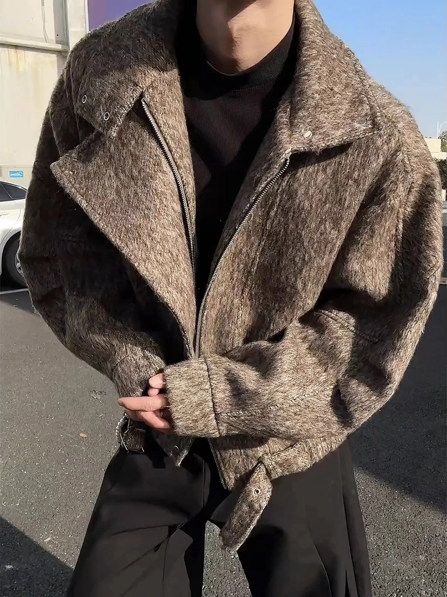 Cé Brown American Retro Woolen Men's ort Coat Winter Thiened High-End Cool Jaet Outerwear Youth ular Warmth
Cé Brown American Retro Woolen Men's ort Coat Winter Thiened High-End Cool Jaet Outerwear Youth ular Warmth