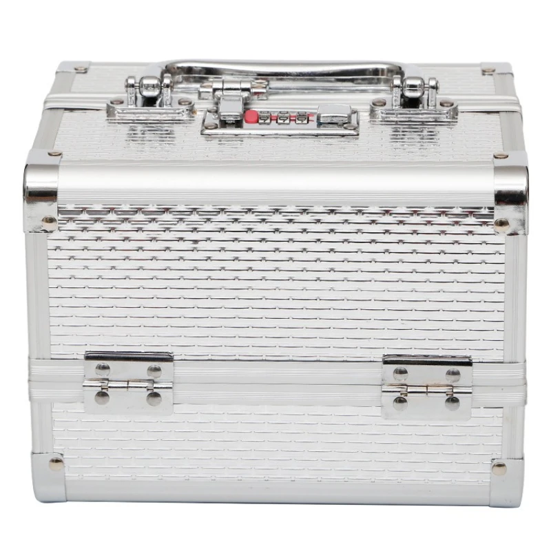 Aluminum alloy multi-layer portable makeup box, embroidered nail art storage, aluminum alloy portable beauty 
Aluminum alloy multi-layer portable makeup box, embroidered nail art storage, aluminum alloy portable beauty