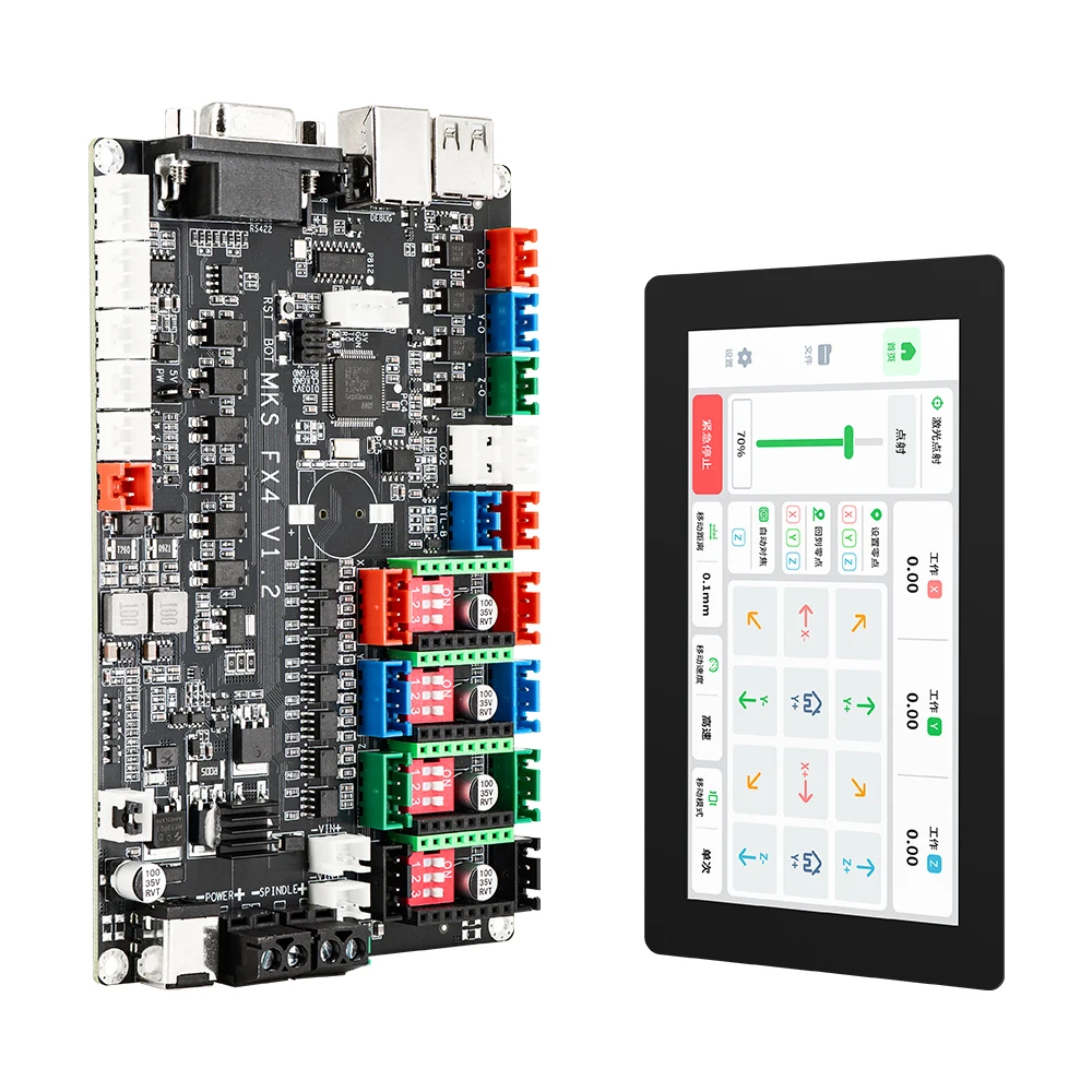 Плата контроллера лазерного гравера Makerbase MKS FX4, совместимая с CO2 и красным лазером, с 5-дюймовым емкостным сенсорным экраном, плата управления ЧПУ
Плата контроллера лазерного гравера Makerbase MKS FX4, совместимая с CO2 и красным лазером, с 5-дюймовым емкостным сенсорным экраном, плата управления ЧПУ