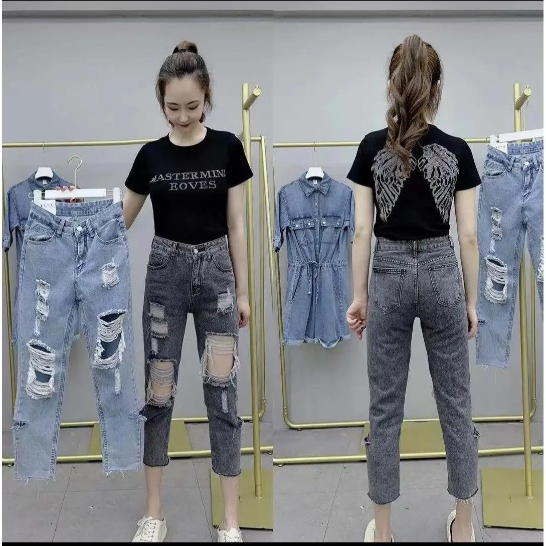 Новые женские джинсы с высокой талией и прямым кроем, свободные, с эффектом похудения, больших размеров, модные, весна-лето
Новые женские джинсы с высокой талией и прямым кроем, свободные, с эффектом похудения, больших размеров, модные, весна-лето