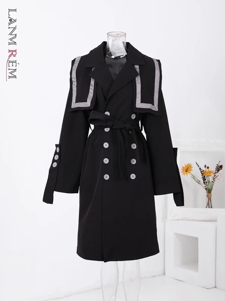 LANMREM Contrast Color Patchwork Windbreaker Women Belt Gathered Waist Double Breasted Coat Fashion 2024 Autumn New 32C262
LANMREM Contrast Color Patchwork Windbreaker Women Belt Gathered Waist Double Breasted Coat Fashion 2024 Autumn New 32C262
