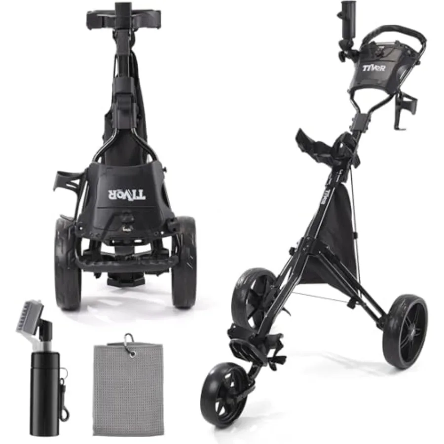 3 Wheel Golf Push Cart, Lightweight Push Cart Golf One-Click Folding, Adjustable Height Pushcart for Golf Bags, Compact Design
3 Wheel Golf Push Cart, Lightweight Push Cart Golf One-Click Folding, Adjustable Height Pushcart for Golf Bags, Compact Design