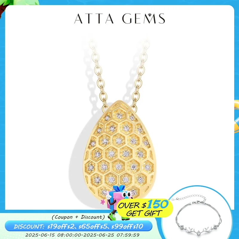 ATTAGEMS Sparkling Full D VVS1 Moissanite Pendant Necklace for Women Pear Honeycomb S925 Sterling Silver Engagement Wedding Gift
ATTAGEMS Sparkling Full D VVS1 Moissanite Pendant Necklace for Women Pear Honeycomb S925 Sterling Silver Engagement Wedding Gift