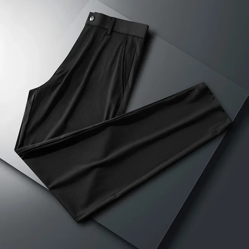 Summer Casual Men's Business Straight Tube Breathable Suit Pants with Middle-aged Elastic Stripes
Summer Casual Men's Business Straight Tube Breathable Suit Pants with Middle-aged Elastic Stripes