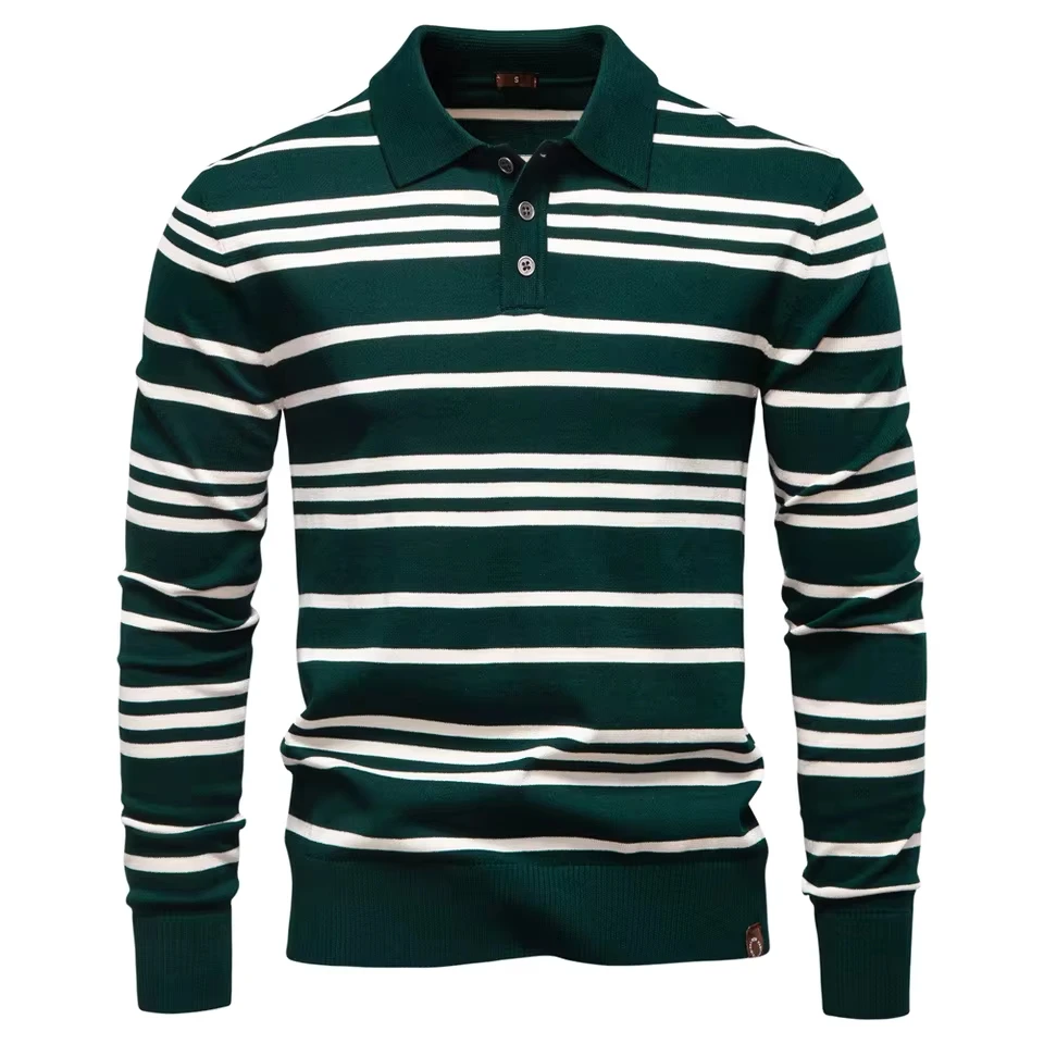 2025 Autumn Winter New Fashion Men's Striped Color-coded Turn-down Collar Long Sleeve Pullover Sweaters Male Polo Shirts Tops
2025 Autumn Winter New Fashion Men's Striped Color-coded Turn-down Collar Long Sleeve Pullover Sweaters Male Polo Shirts Tops
