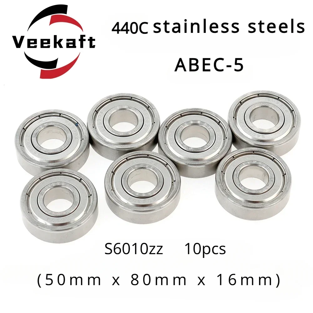 High Precision Veekaft 440C Stainless Steel Small Deep Groove Ball Bearings S6010zz 50mmx80mmx16mm 10pcs
High Precision Veekaft 440C Stainless Steel Small Deep Groove Ball Bearings S6010zz 50mmx80mmx16mm 10pcs